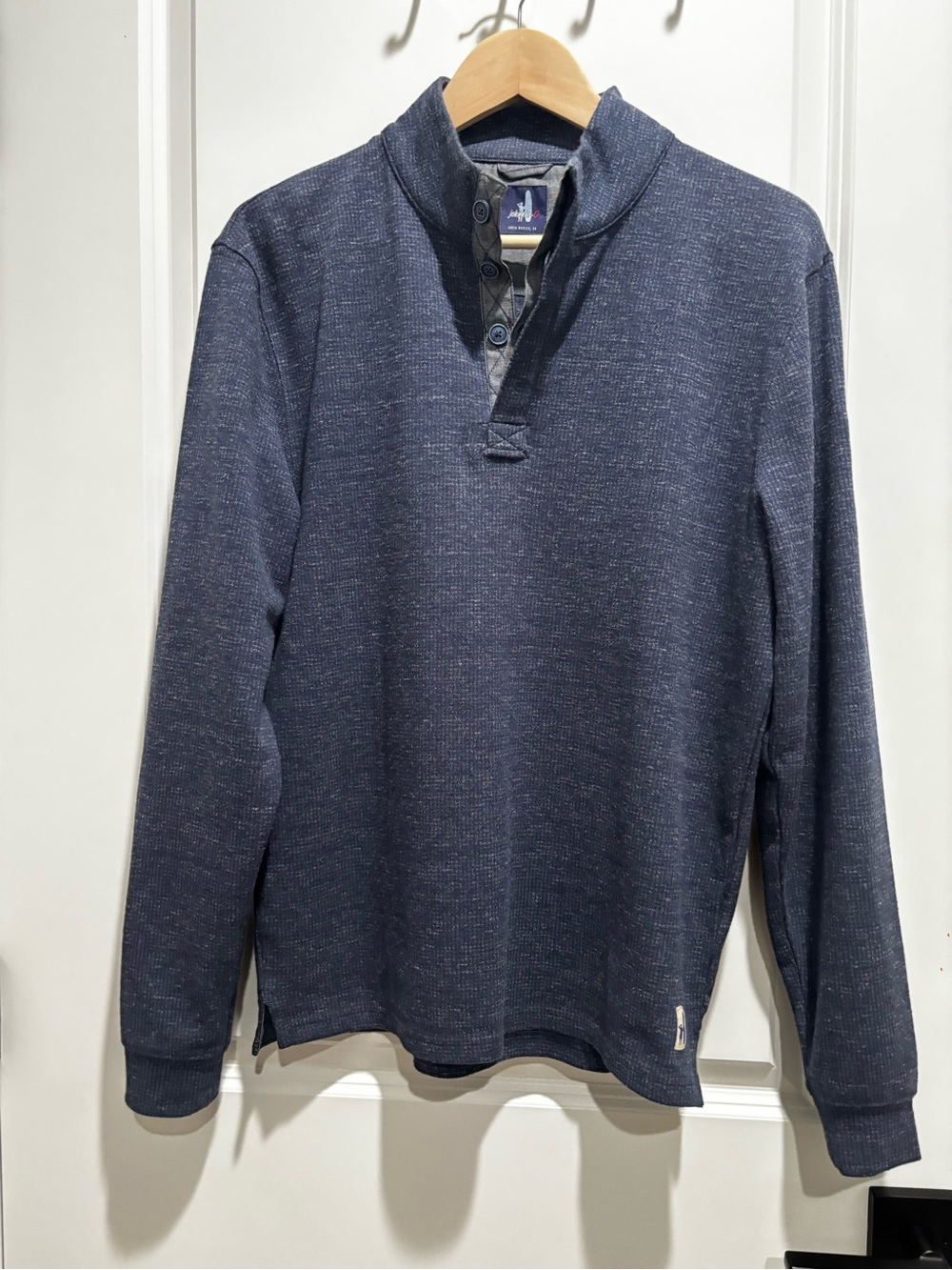 johnnie-O Navy Heathered Quarter-Snap Pullover